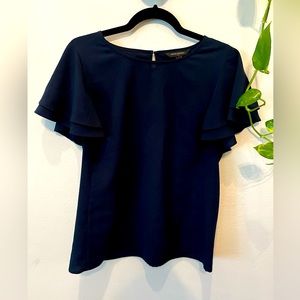Banana Republic | Flutter Sleeve Dark Blue Blouse | M